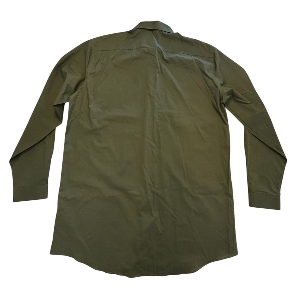 J.Ferrar JF Big & Tall Mens Stretch Dress Shirt Olive Green 18.5 38-39 LS - Picture 6 of 8